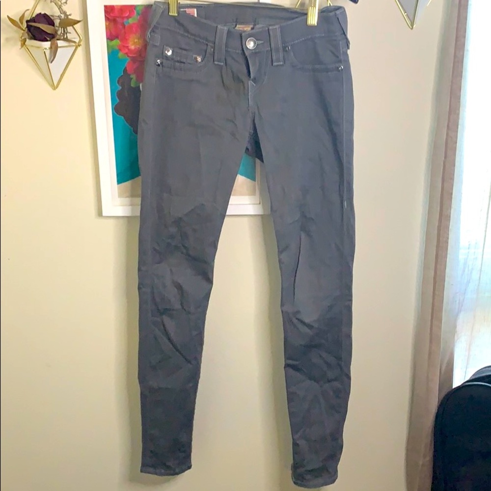 Grey true religion skinny jeans